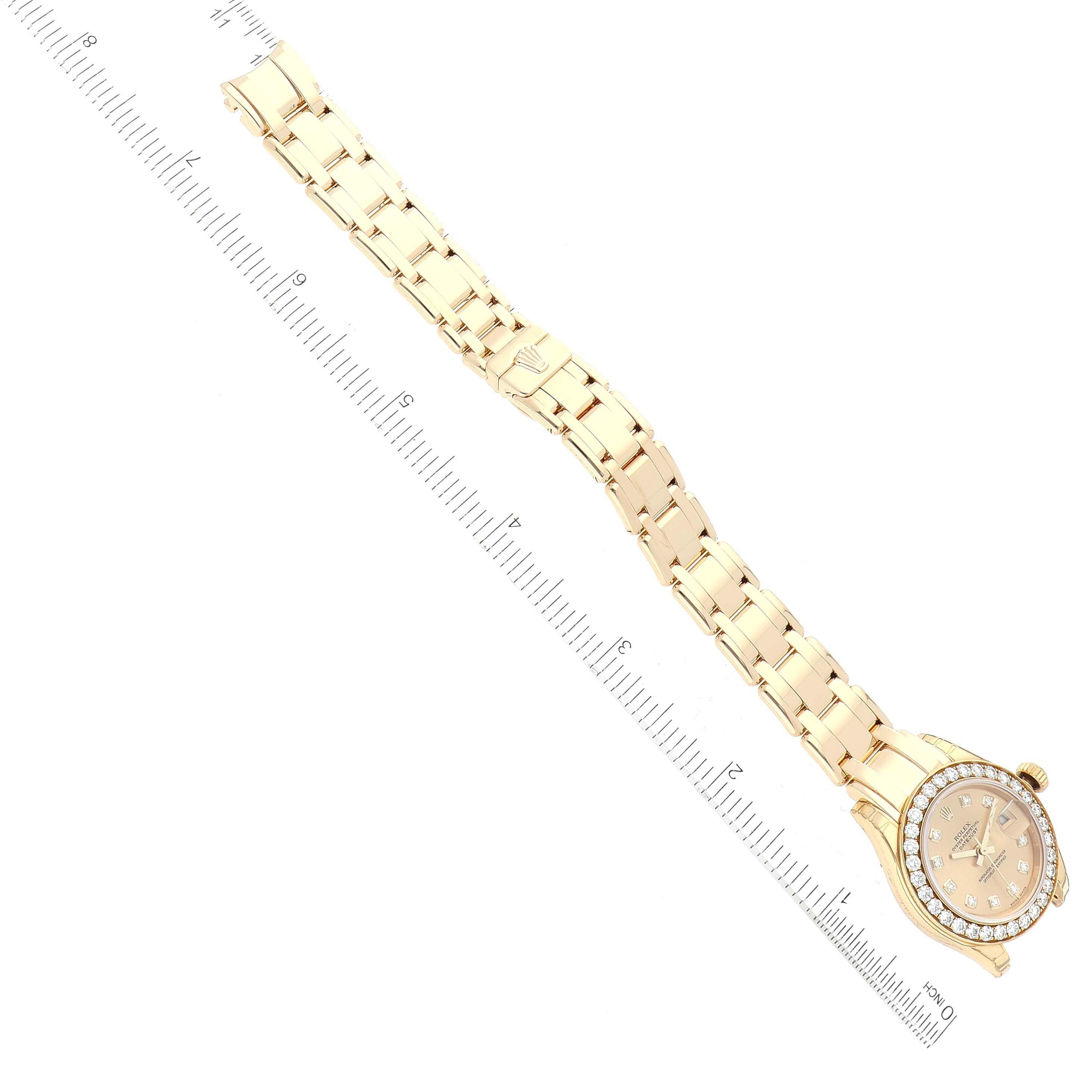 Rolex Pearlmaster Yellow Gold Diamond Ladies Watch 80298 Unworn NOS 5