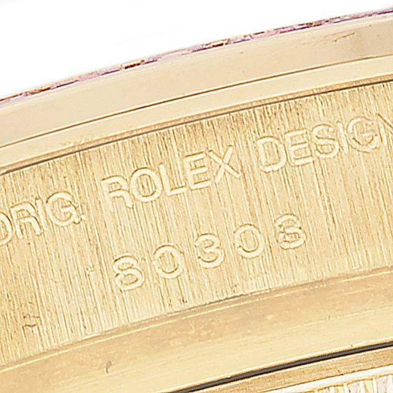 Rolex Perlenmaster Gelbgold MOP Diamant Rosa Saphir Damenuhr 80308 im Angebot 3