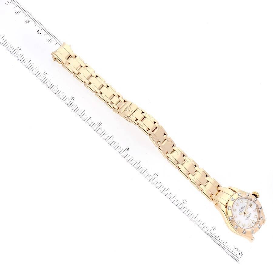 Rolex Pearlmaster Yellow Gold Mother of Pearl Diamond Ladies Watch 69318 Box 4