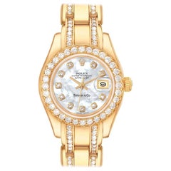 Rolex Perlenmaster Gelbgold Tiffany Perlmutt-Diamant-Damenuhr