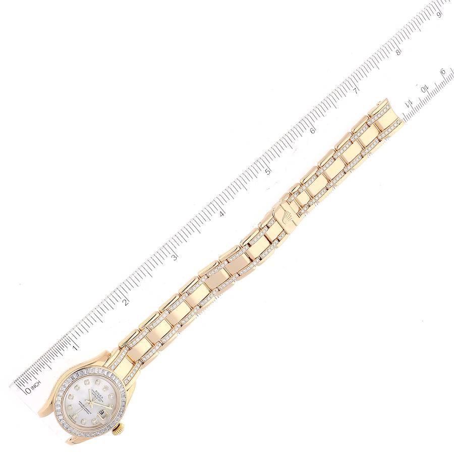 Rolex Pearlmaster Yellow Gold Two Row Diamonds Bracelet Ladies Watch 80308 6