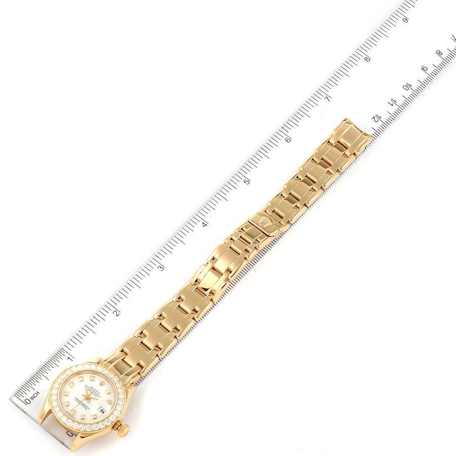 Rolex Pearlmaster Yellow Gold White Dial Diamond Ladies Watch 69298 For Sale 3
