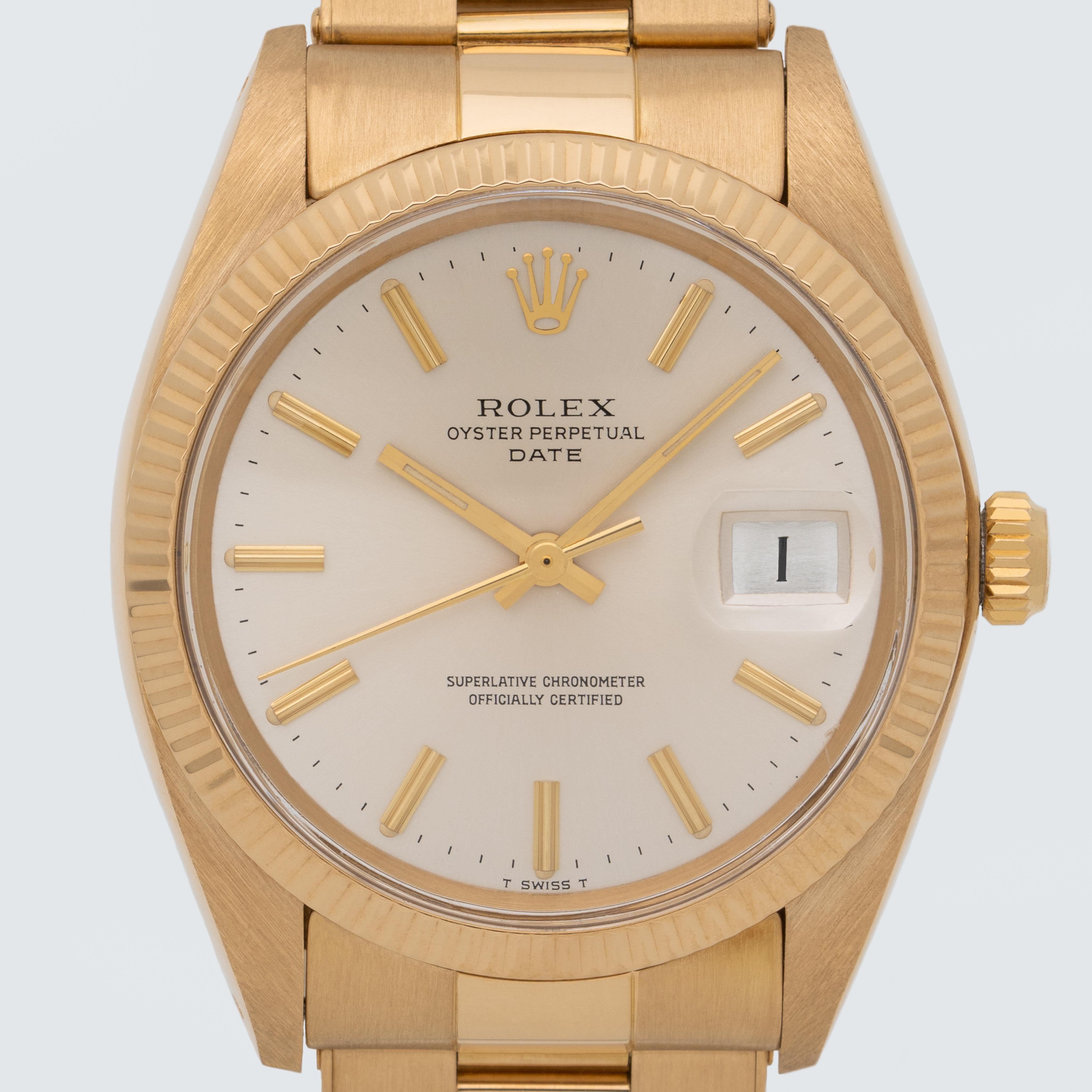 Rolex Perpetual Date 18k Yellow Gold, Automatic, Model 1503, Oyster Bracelet c. 1980

It’s always mildly ironic when a timepiece has an air of timelessness about it. It is especially so when the timepiece in question happens to be the Rolex