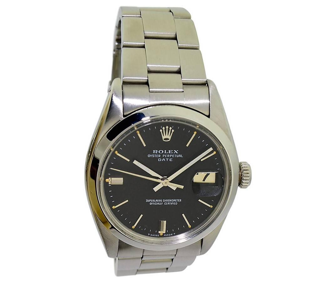 Rolex Perpetual Date with Original Black Dial from 1968 or 1969 In Excellent Condition In Long Beach, CA