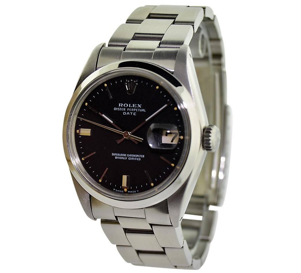 Women's or Men's Rolex Perpetual Date with Original Black Dial from 1968 or 1969