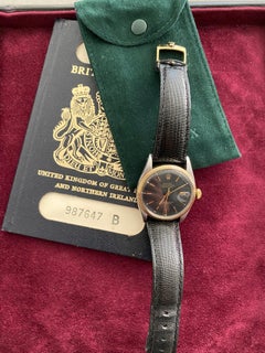 Rare Vintage Rolex Oyster Perpetual Datejust Black & 18K Gold, “Circa 1970”