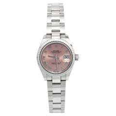 Rolex Pink 18K White Gold Oystersteel Datejust Women's Wristwatch 28 mm