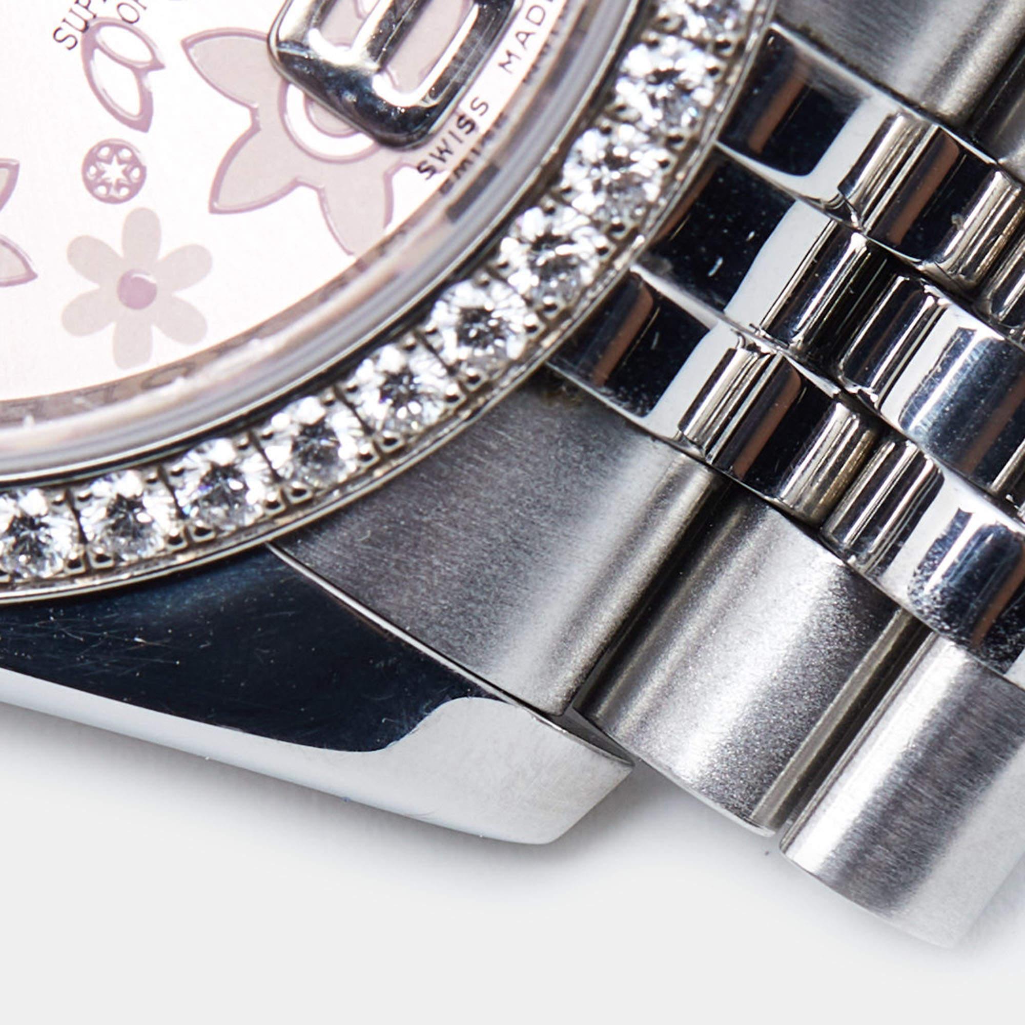 Rolex Pink 18K White Gold Stainless Steel Diamond Datejust 116244-0004 36 mm 6