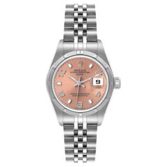 Rolex Pink Stainless Steel Oyster Perpetual Date 79190 Women's Wristwatch 26 mm