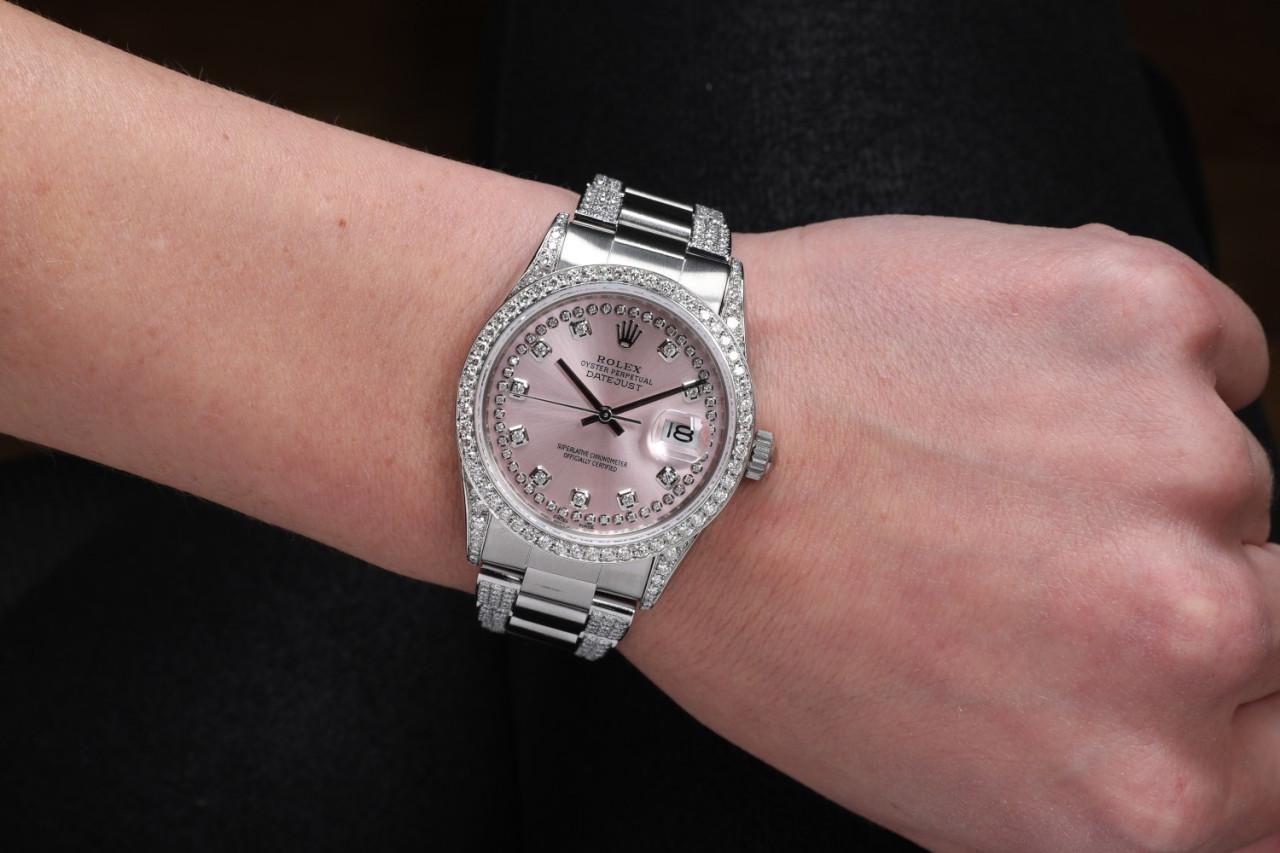 rolex oyster perpetual pink diamond