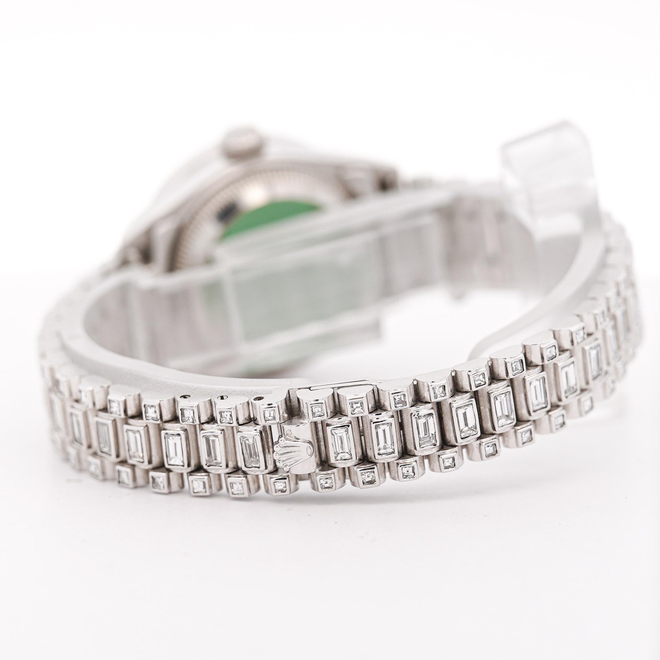 Rolex Platinum DateJust Presidential 15 Carat Diamond 26mm Watch For Sale 5