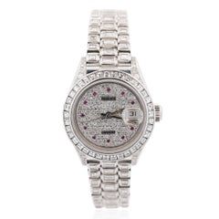 Rolex Platinum DateJust Presidential 15 Carat Diamond 26mm Watch