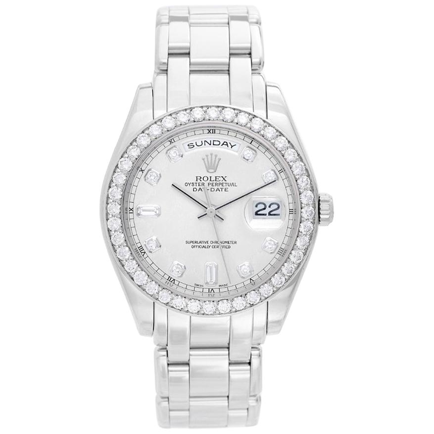 Rolex Platinum Diamond Masterpiece Day-Date Automatic Wristwatch Ref ...