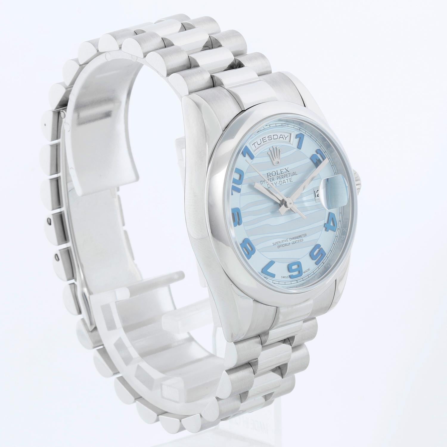 Rolex Platinum President  Day-Date Men's Watch 118206 In Excellent Condition In Dallas, TX