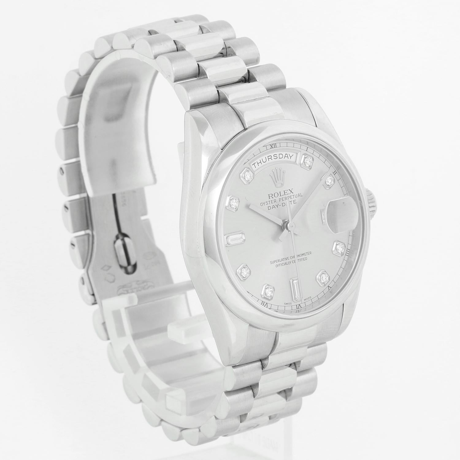 Rolex Platino Presidente  Reloj de caballero Day-Date 118206 en Excelente Estado en Dallas, TX