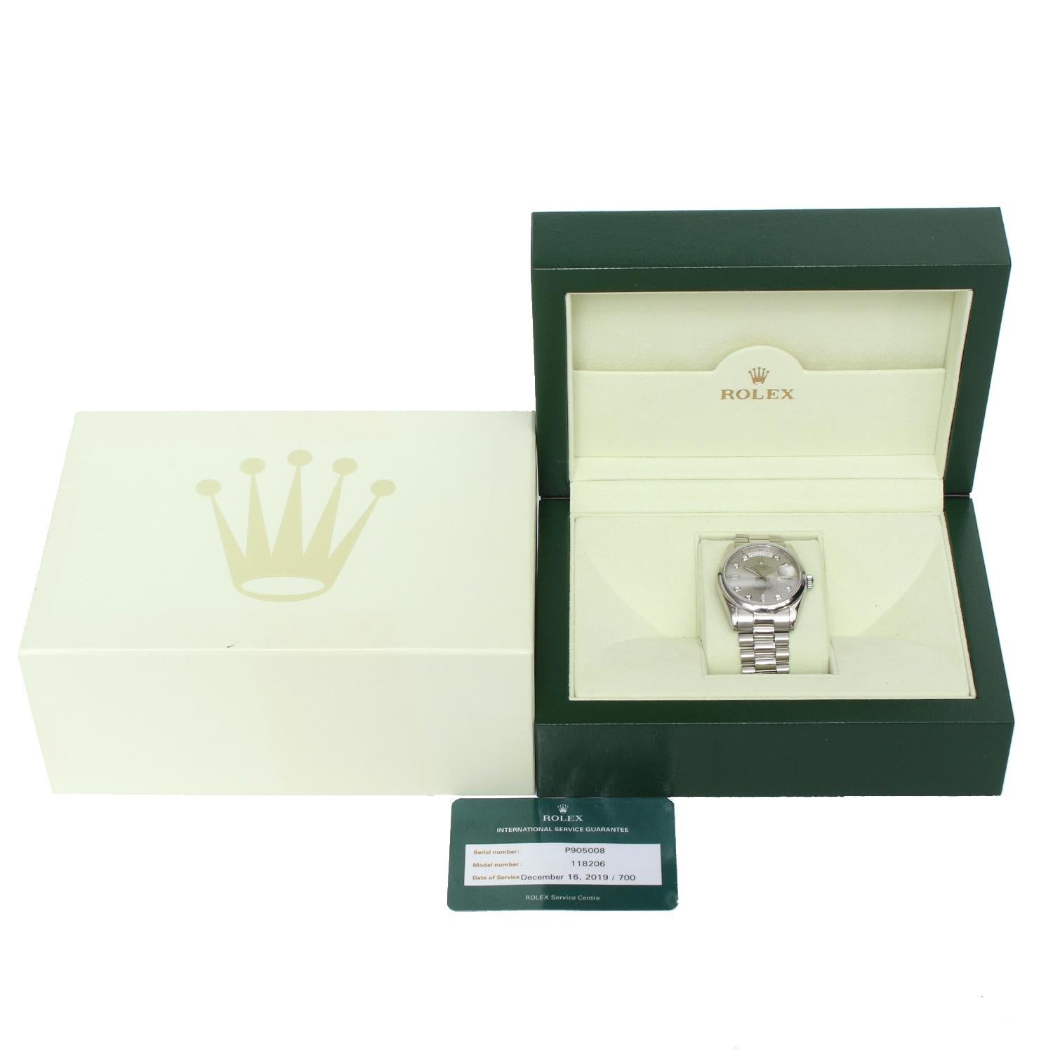 Rolex Platino Presidente  Reloj de caballero Day-Date 118206 2