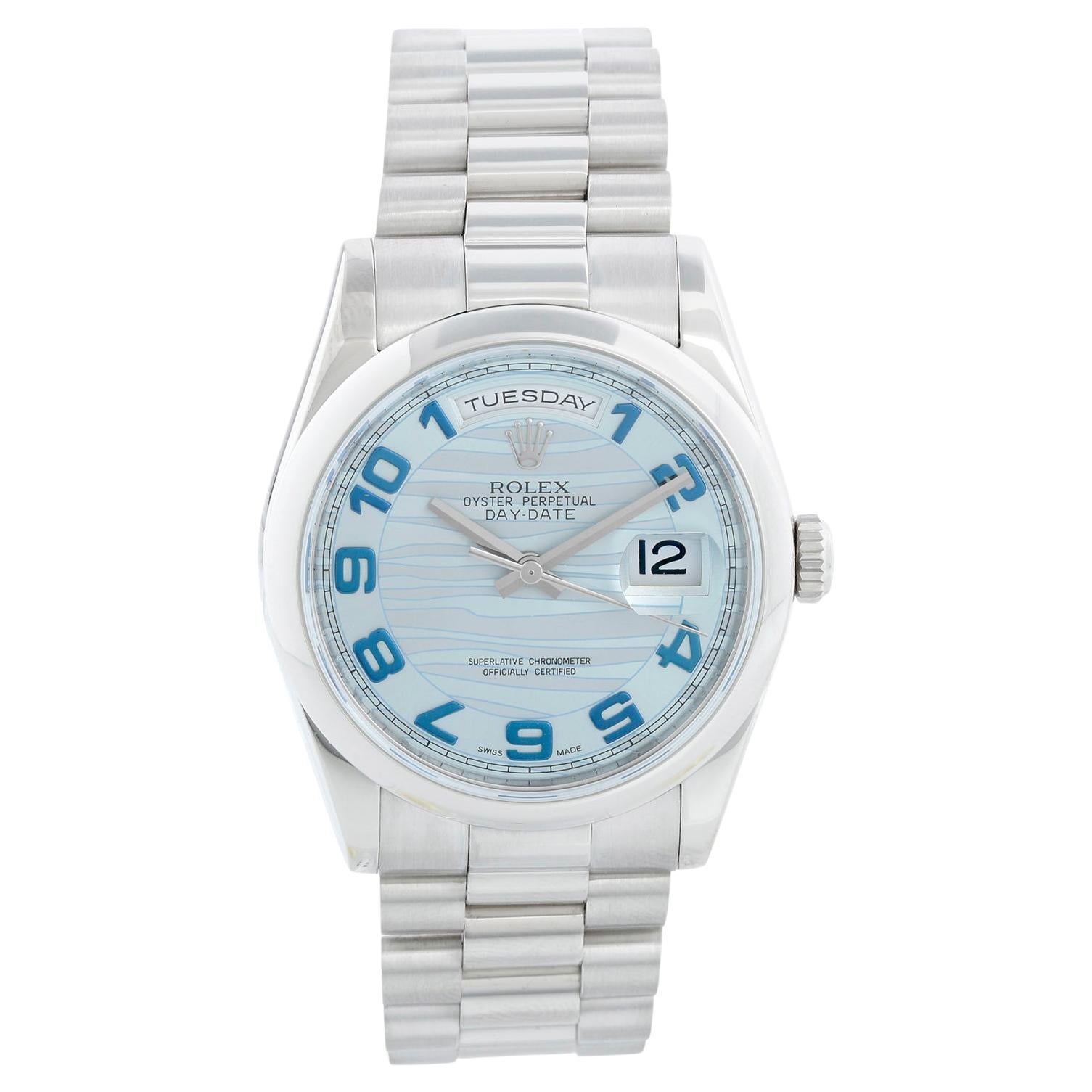 Rolex Platinum President  Day-Date Men's Watch 118206 For Sale