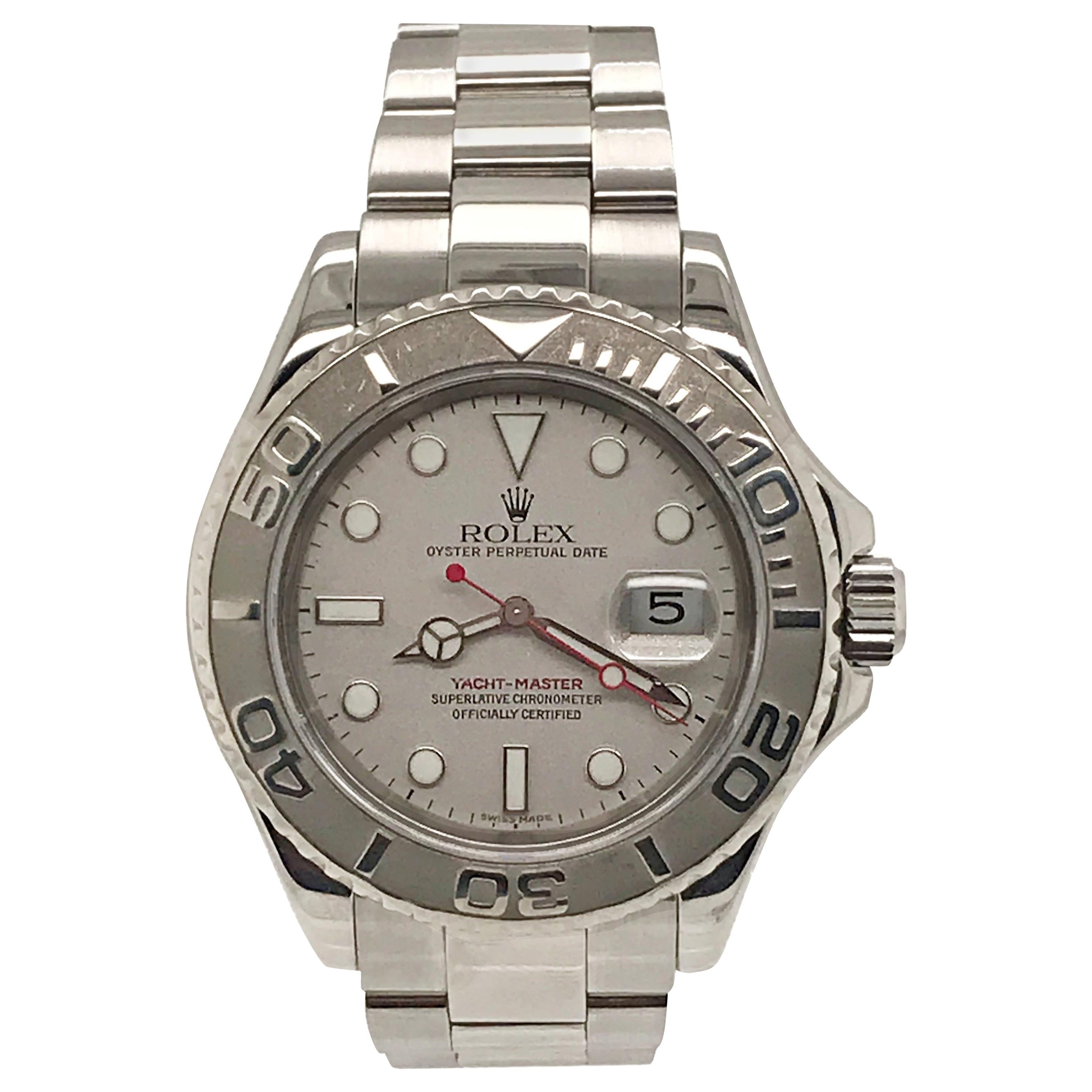 Rolex Platinum Stainless Steel Yachtmaster Bracelet Wristwatch, circa 2004