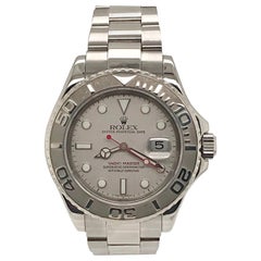 Used Rolex Platinum Stainless Steel Yachtmaster Bracelet Wristwatch, circa 2004