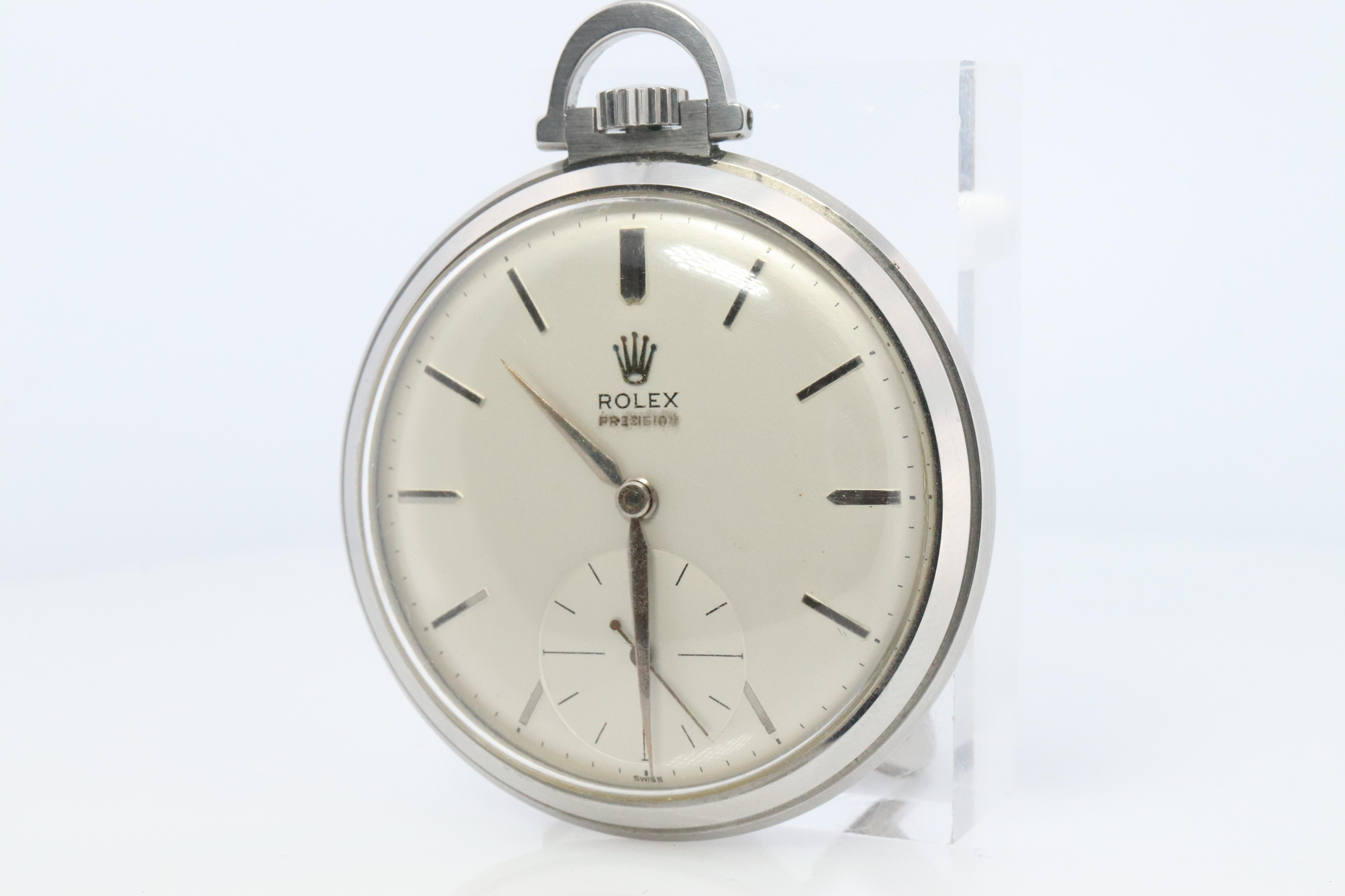 Art Deco Rolex Pocket Watch 9165. Antique Rolex Precision 9165 Circa 1952 For Sale