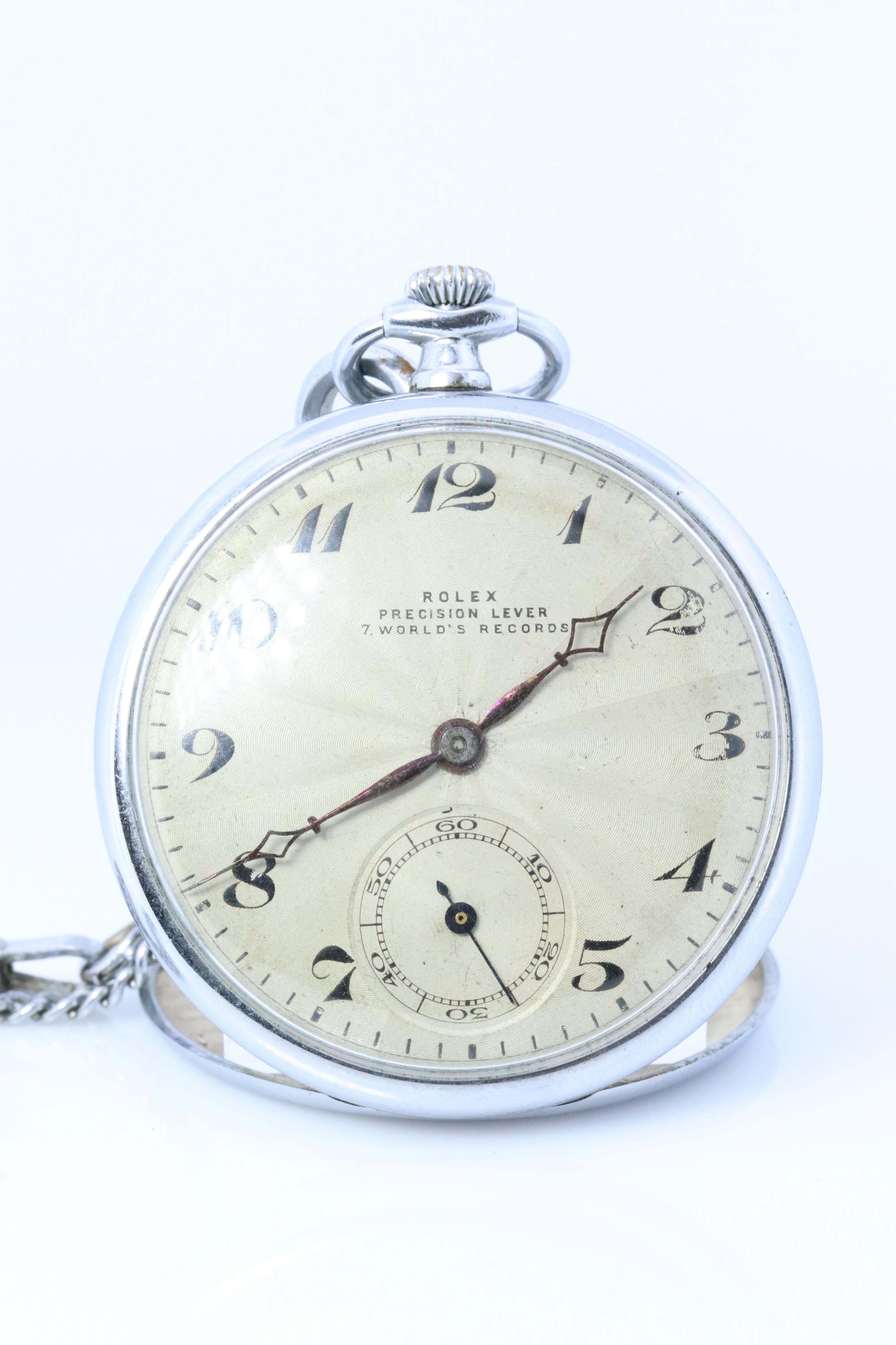 Rolex Pocket Watch. Antique Rolex Precision Lever 7 World's Records Circa 1943 2