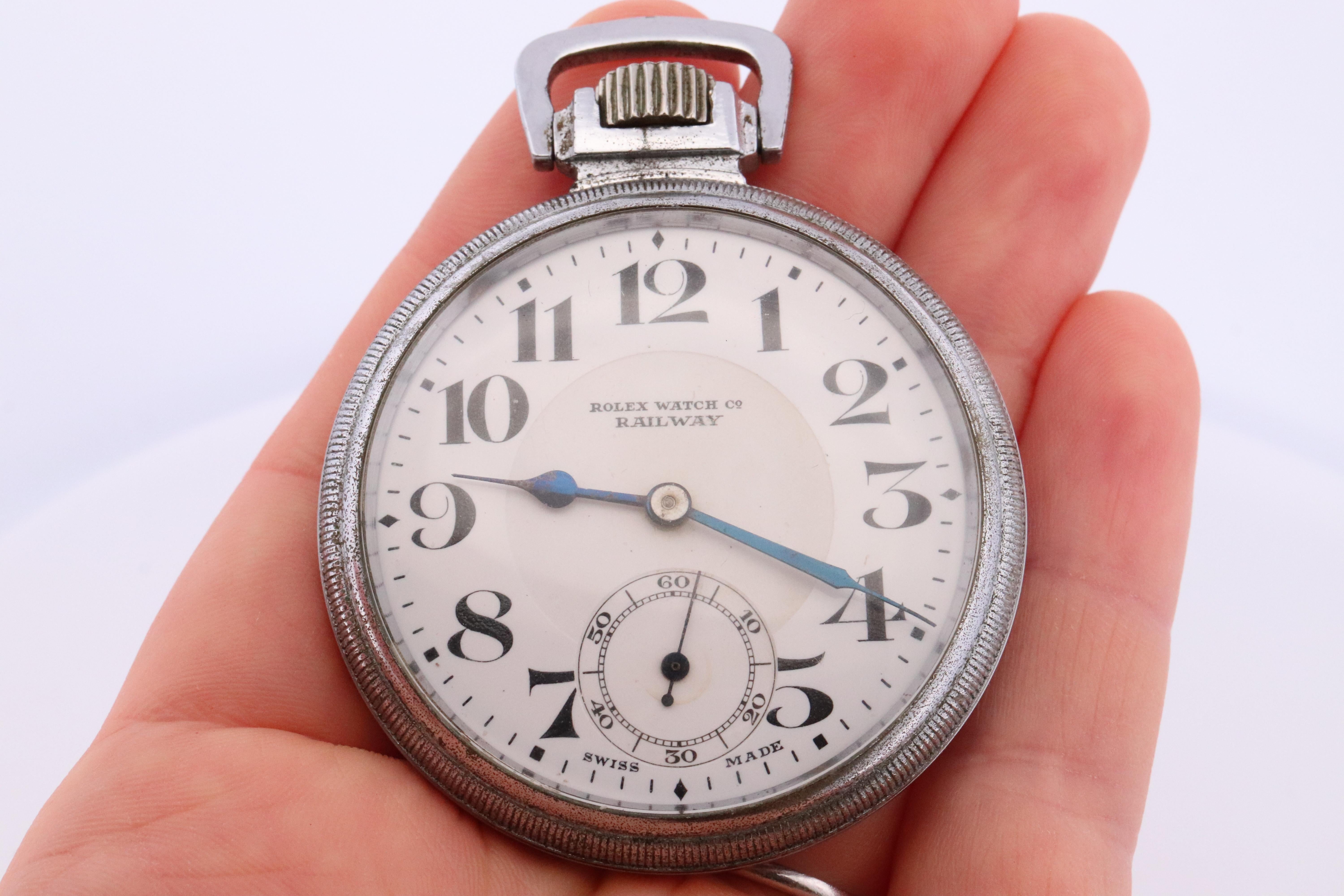 Orologio da tasca Rolex. Antico orologio da taschino Rolex Watch Co Railway Working in vendita 3