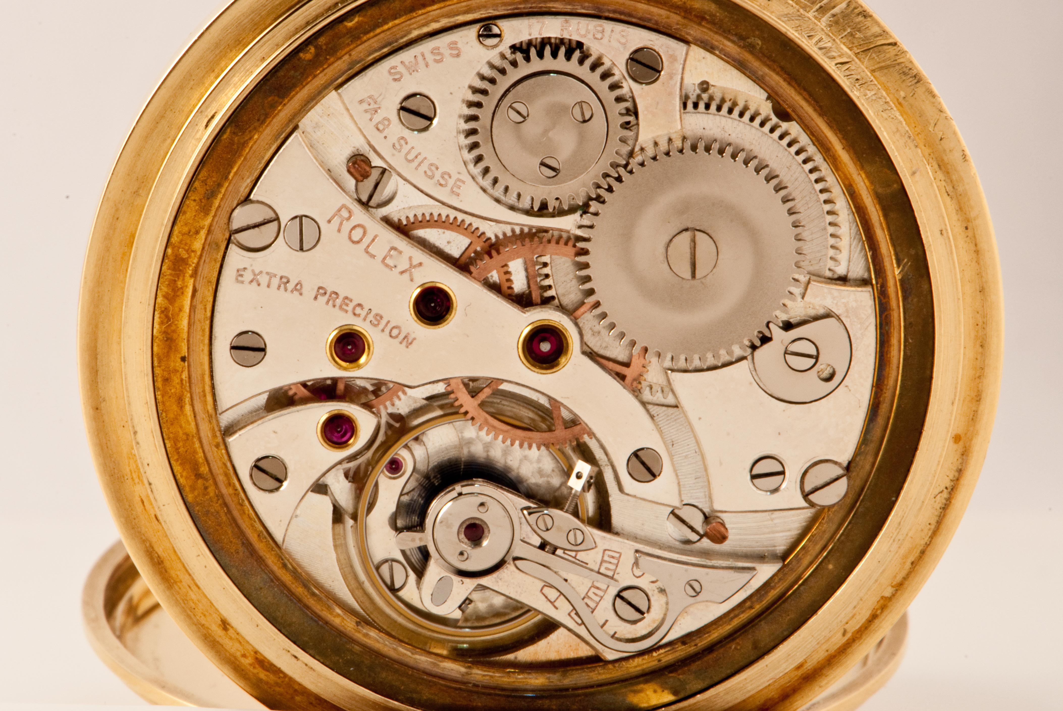 Rolex Pocket Watch Gold 18 Carat, circa 1950 Rolex Mouvement Precision 1