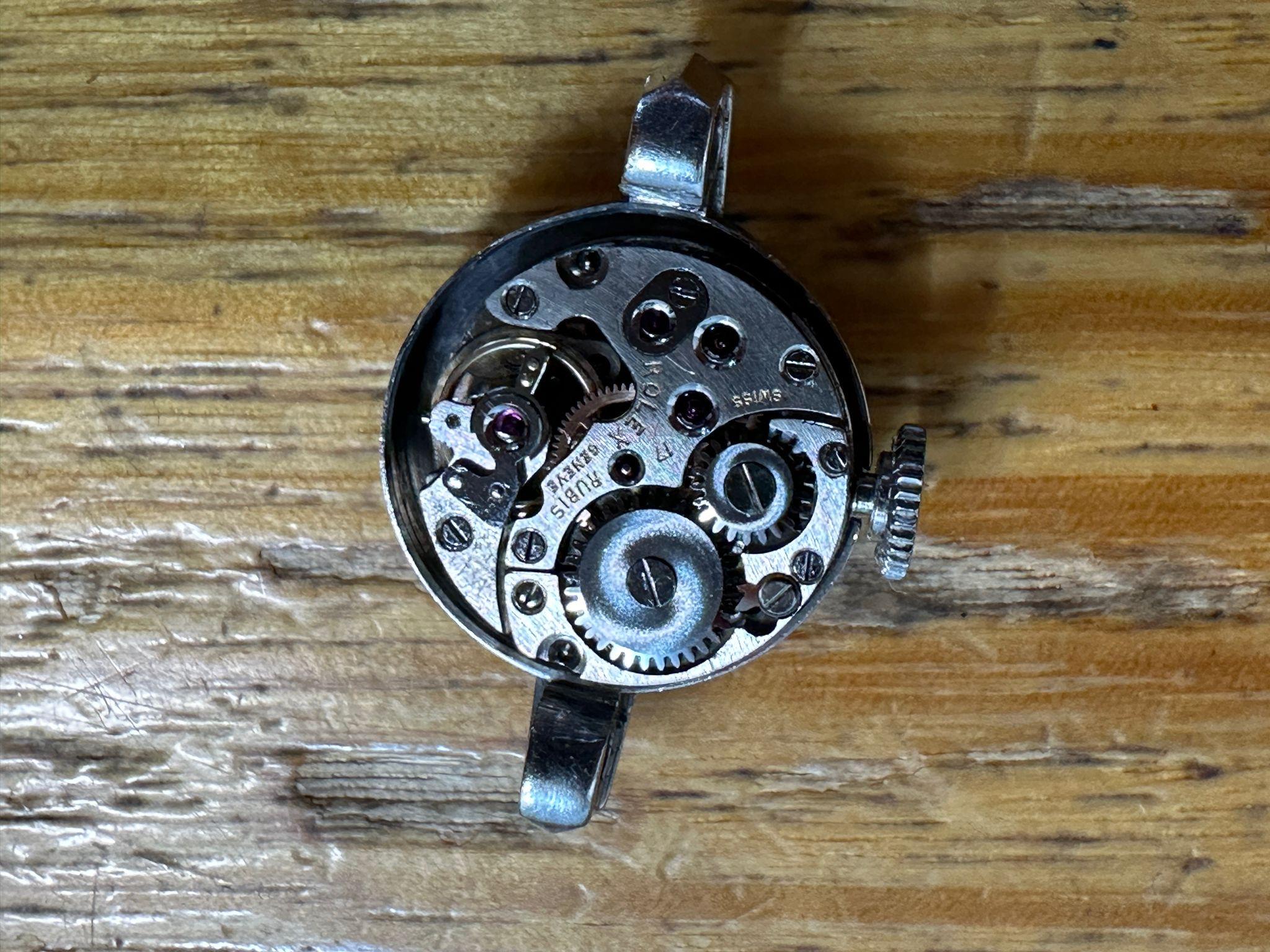 Rolex Precision 10K White Gold Retro c1950's Manual Cocktail Ladies Wristwatch. In Excellent Condition For Sale In MELBOURNE, AU