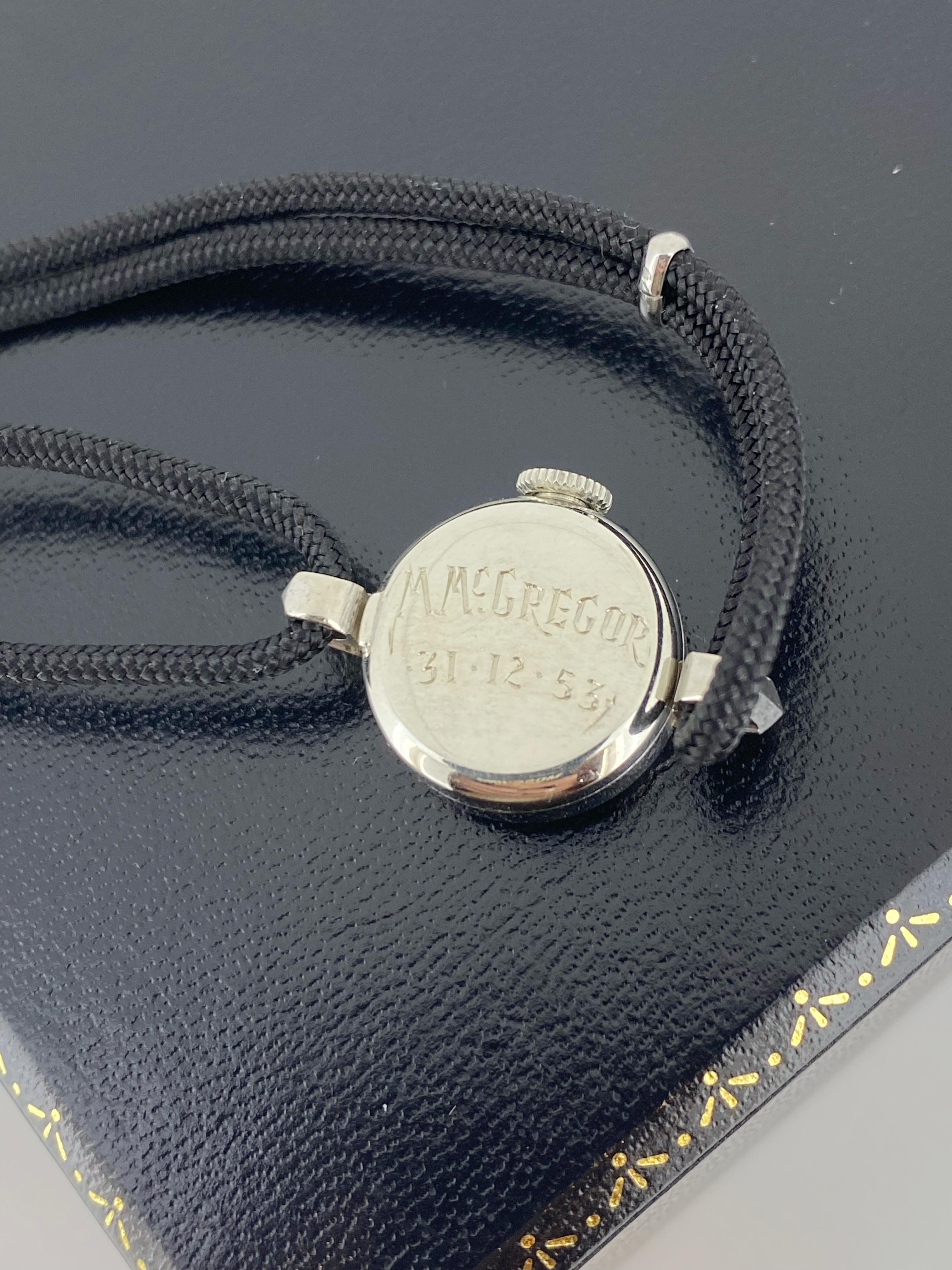 Rolex Precision 10K White Gold Retro c1950's Manual Cocktail Ladies Wristwatch. For Sale 4