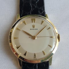 Rolex Precision 14k Solid Gold Mens Manual Wind Dress Watch 1950s Vintage RA709