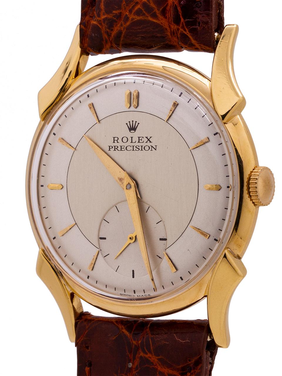 Rolex Precision 18 Karat Yellow Gold Ref. 4477, circa 1955 (Retro)