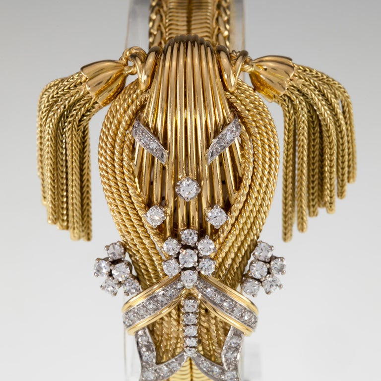 Modern Rolex Precision 18k Gold Diamond Bucherer Concealed Dial Women's Dress Watch 282 For Sale