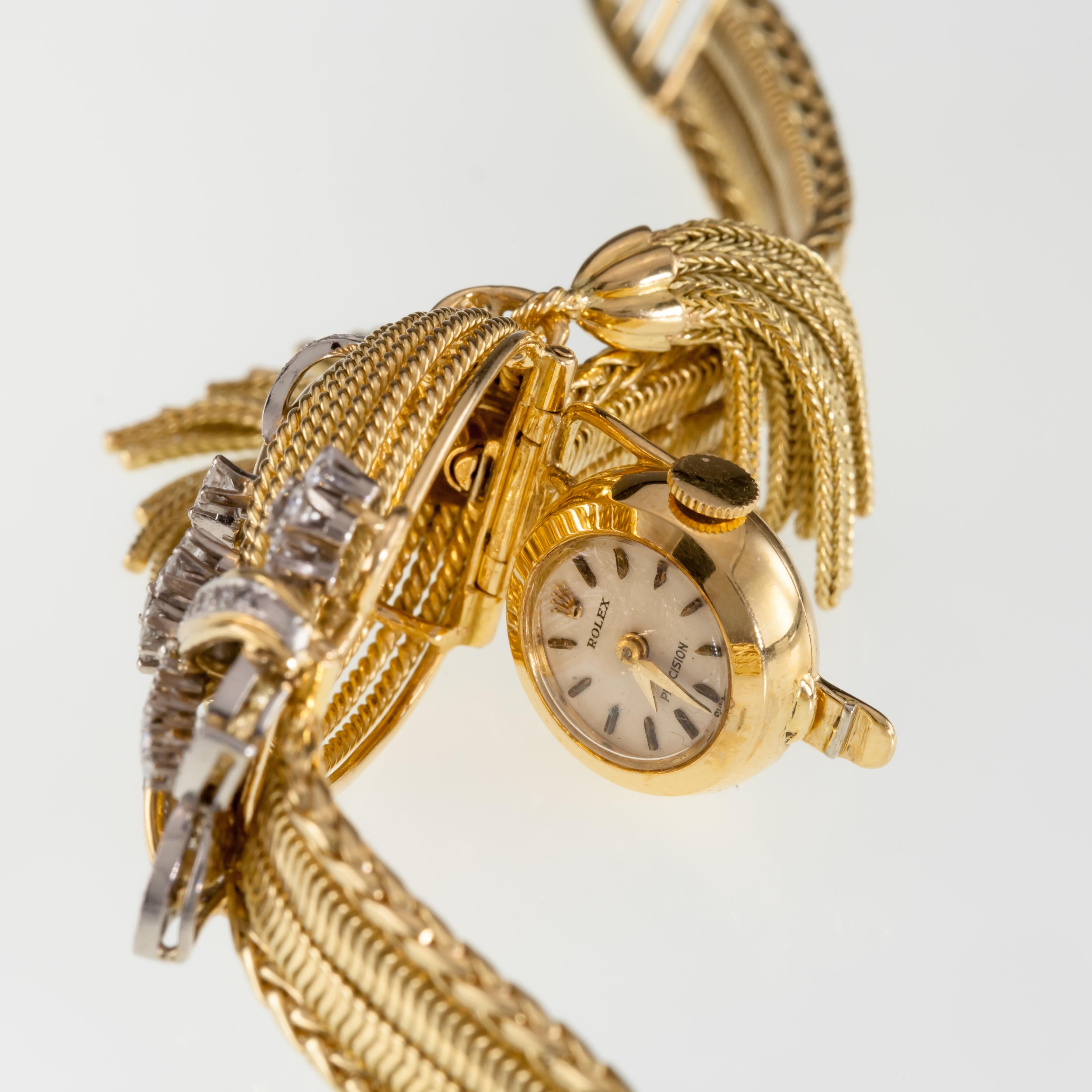 Rolex Precision 18k Gold Diamond Bucherer Concealed Dial Women's Dress Watch 282 1