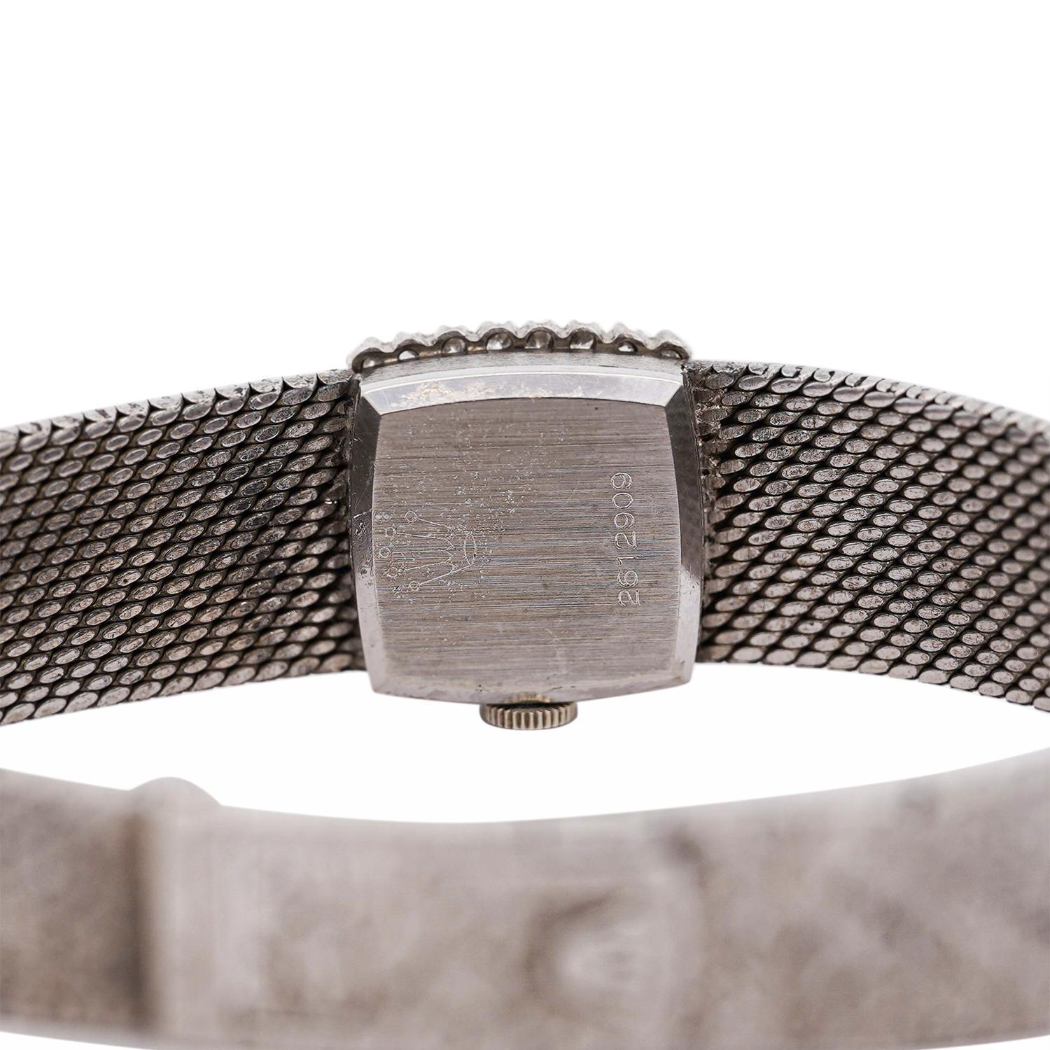 Rolex Precision 18K White Gold 18mm Diamond Bezel Watch For Sale 4