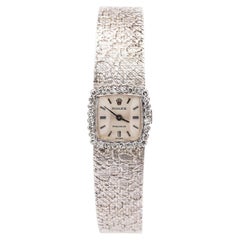 Reloj Rolex Precision 18K Oro Blanco 18mm Bisel Diamante
