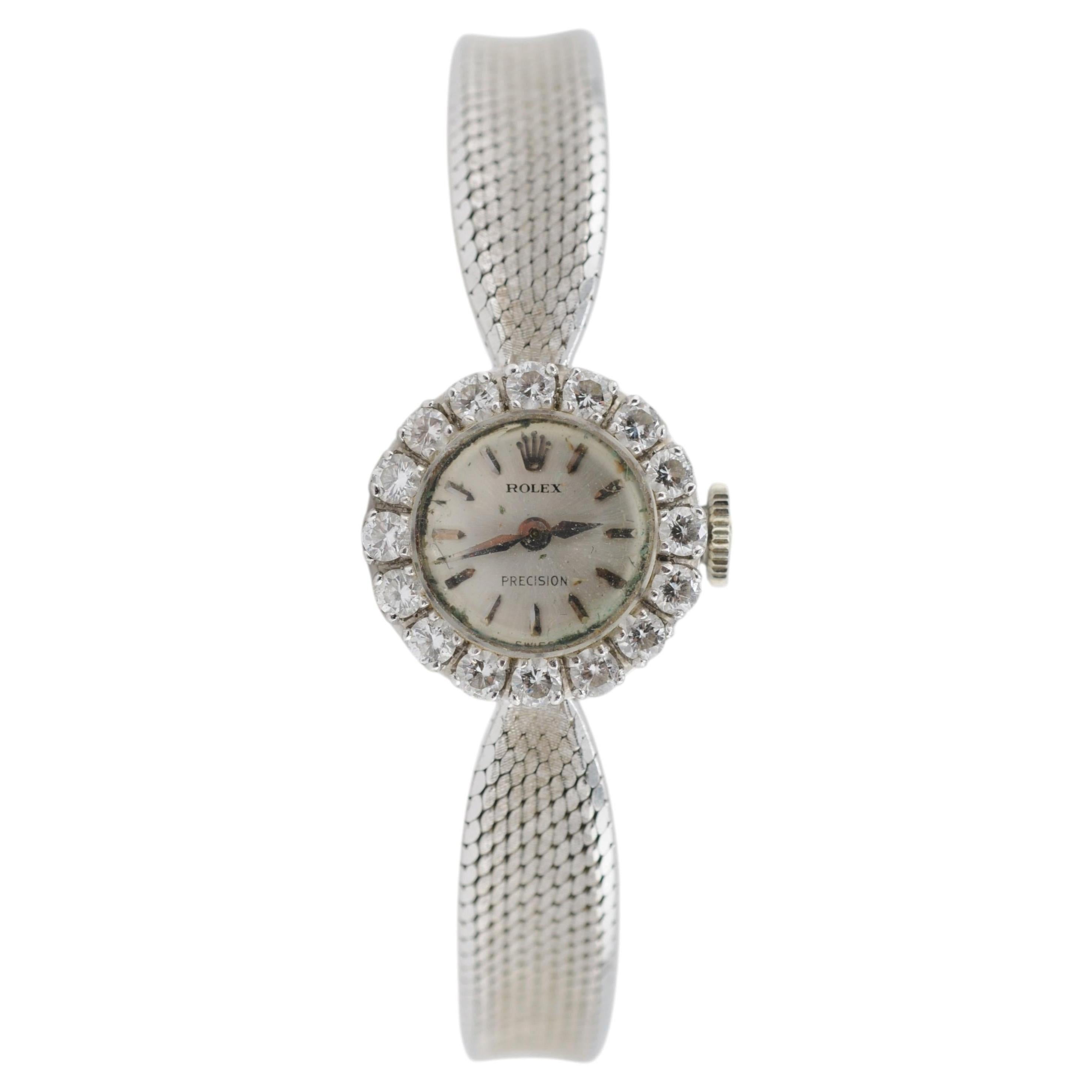 Orologio da donna Rolex Precision in oro bianco 18 carati