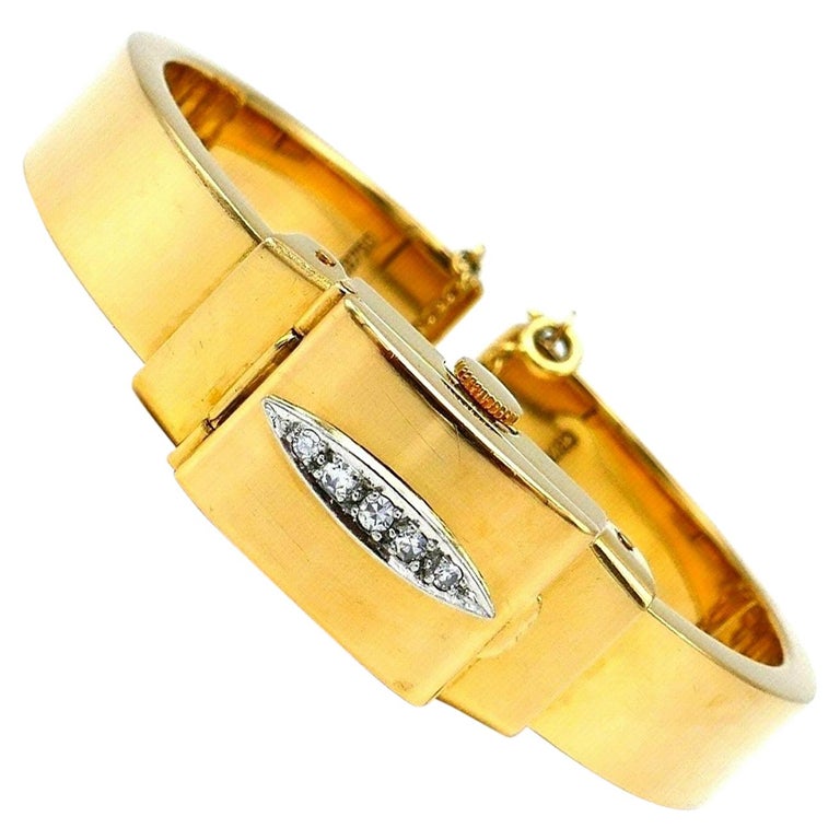 Rolex Precision 1960 Yellow Gold Diamond Ladies Wrist Watch Bracelet at