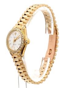 Rolex Precision 22mm Diamond Bezel 18K Gold Watch