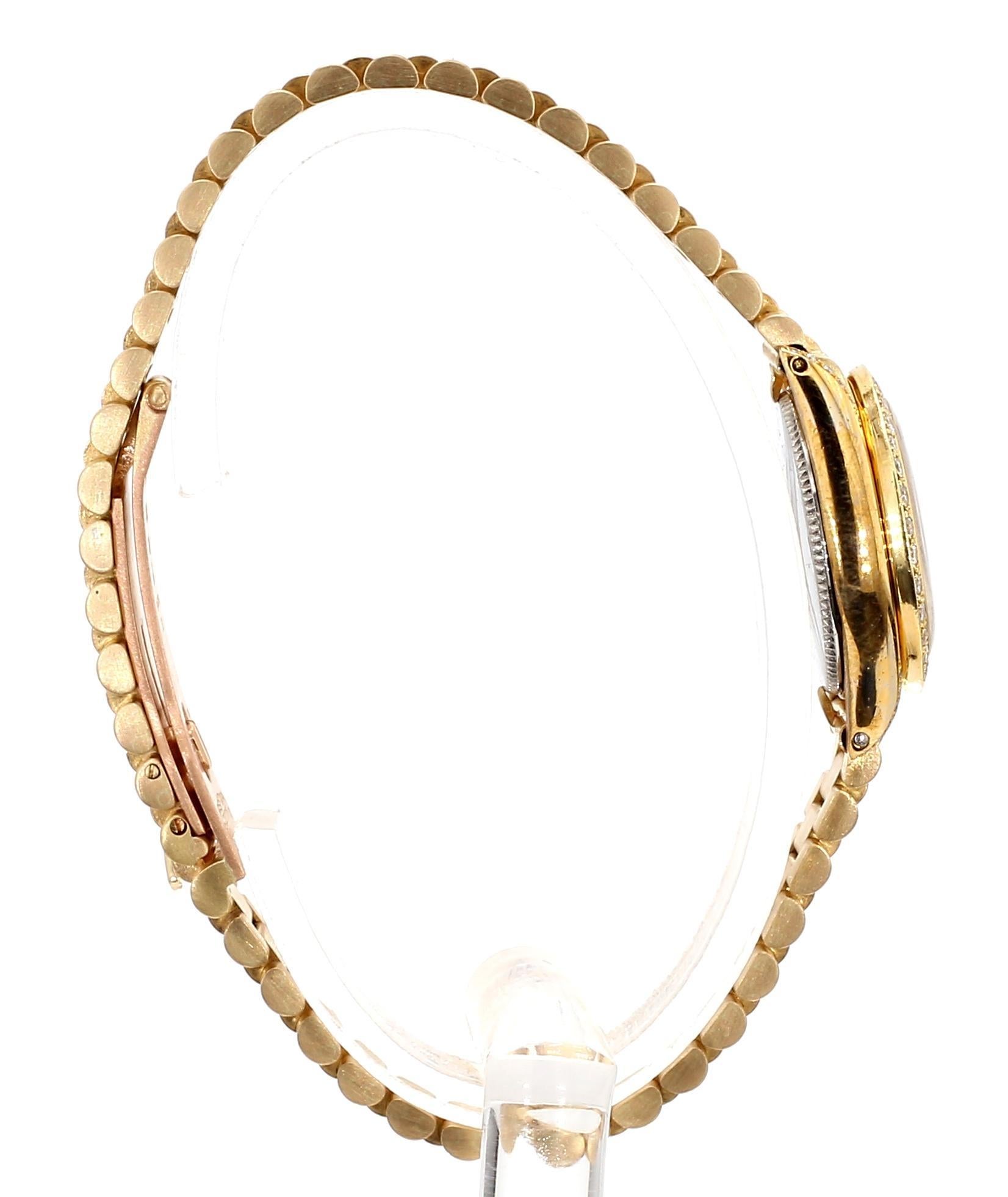 Rolex Precision 22mm Diamond Bezel 18K Gold Watch 2