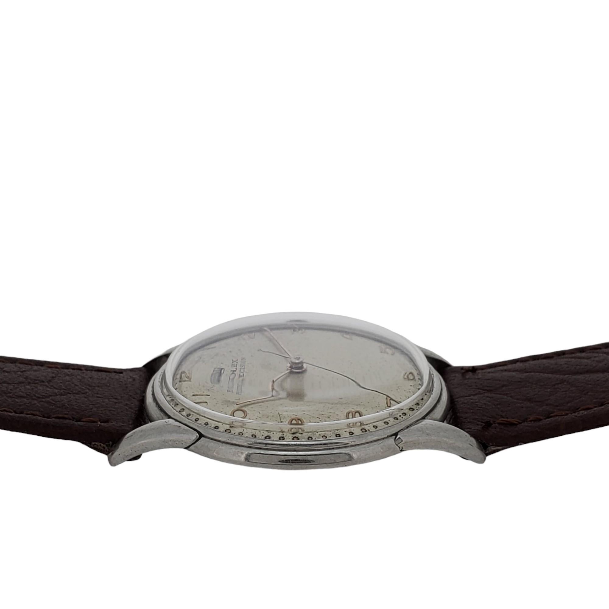 Rolex Precision 4219 stainless steel watch, Circa 1950's  All original In Good Condition In Santa Monica, CA