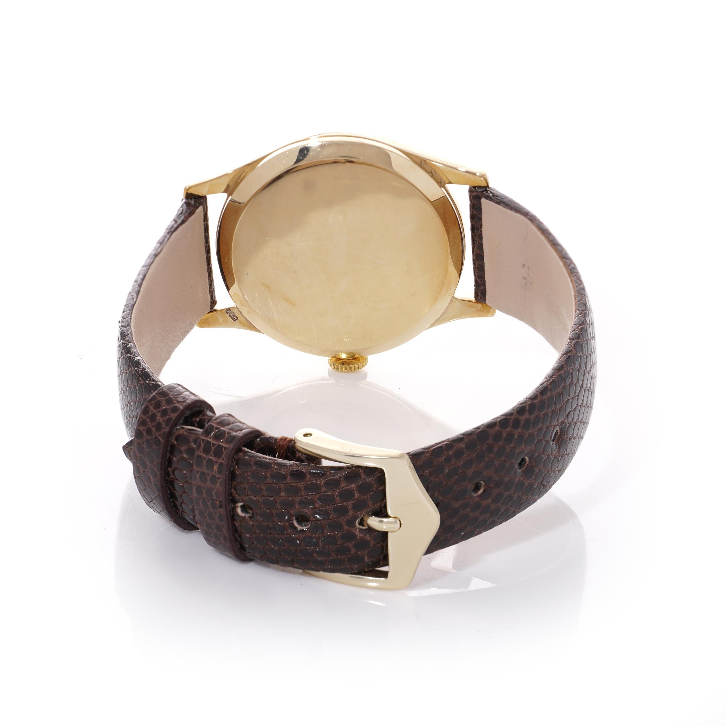 Men's Rolex Precision 9kt. gold men's manual winding wristwatch with Dennison case 