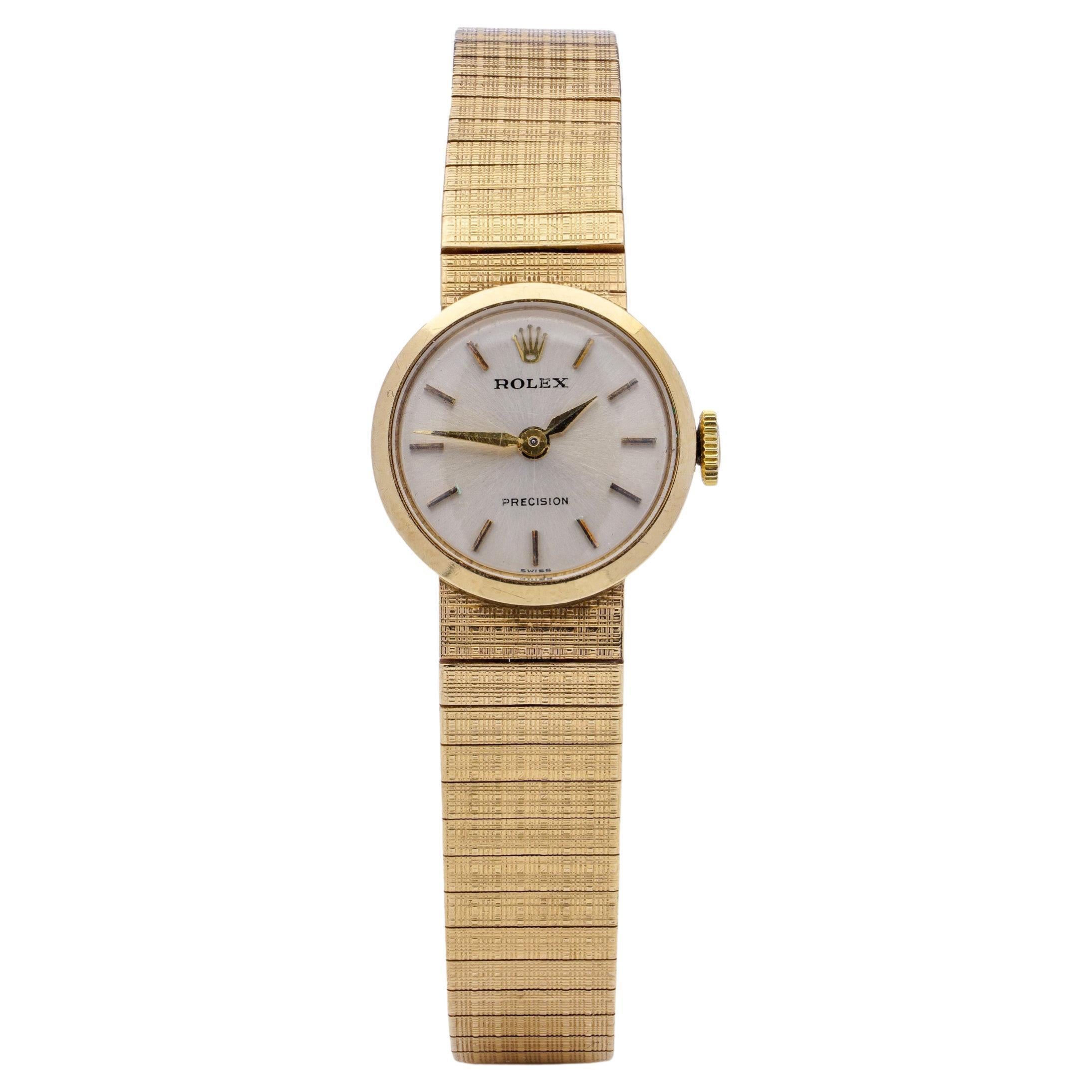 Rolex Precision 9 Karat Yellow Gold Ladies' Cocktail Watch For Sale at  1stDibs | th 7101 j