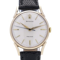 Rolex Precision 9kt. Yellow Gold Men's Wristwatch with White Dial, 1957