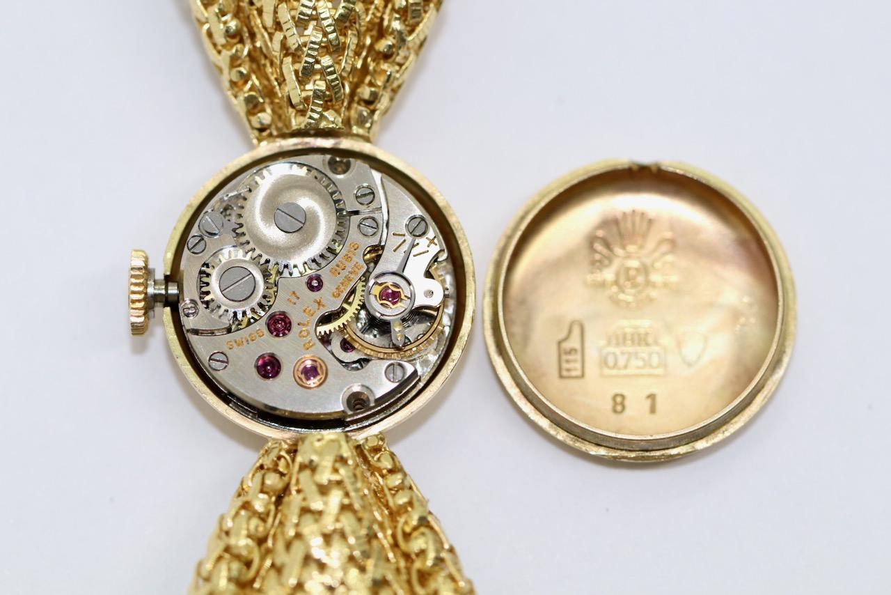 Rolex Precision Bow Vintage Ladies Wrist Watch, 18 Karat Gold 4
