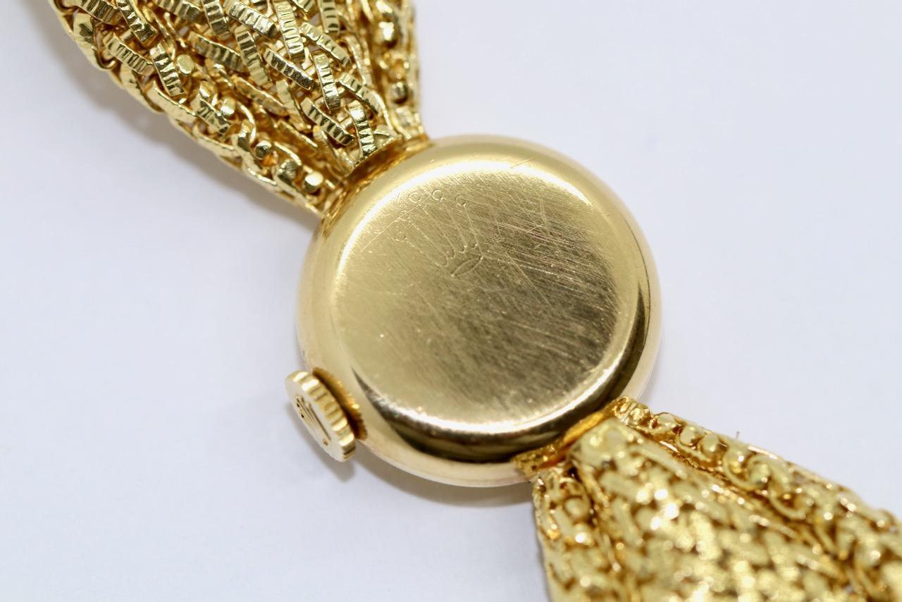 Rolex Precision Bow Vintage Ladies Wrist Watch, 18 Karat Gold 5
