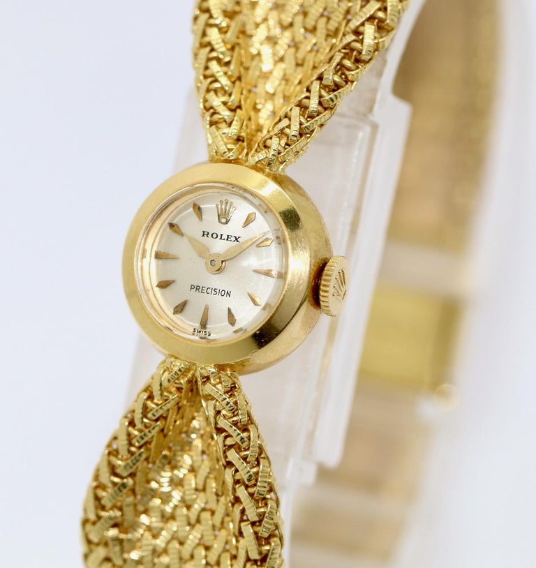 Rolex Precision Bow Vintage Ladies Wrist Watch, 18 Karat Gold at 1stDibs — free download
