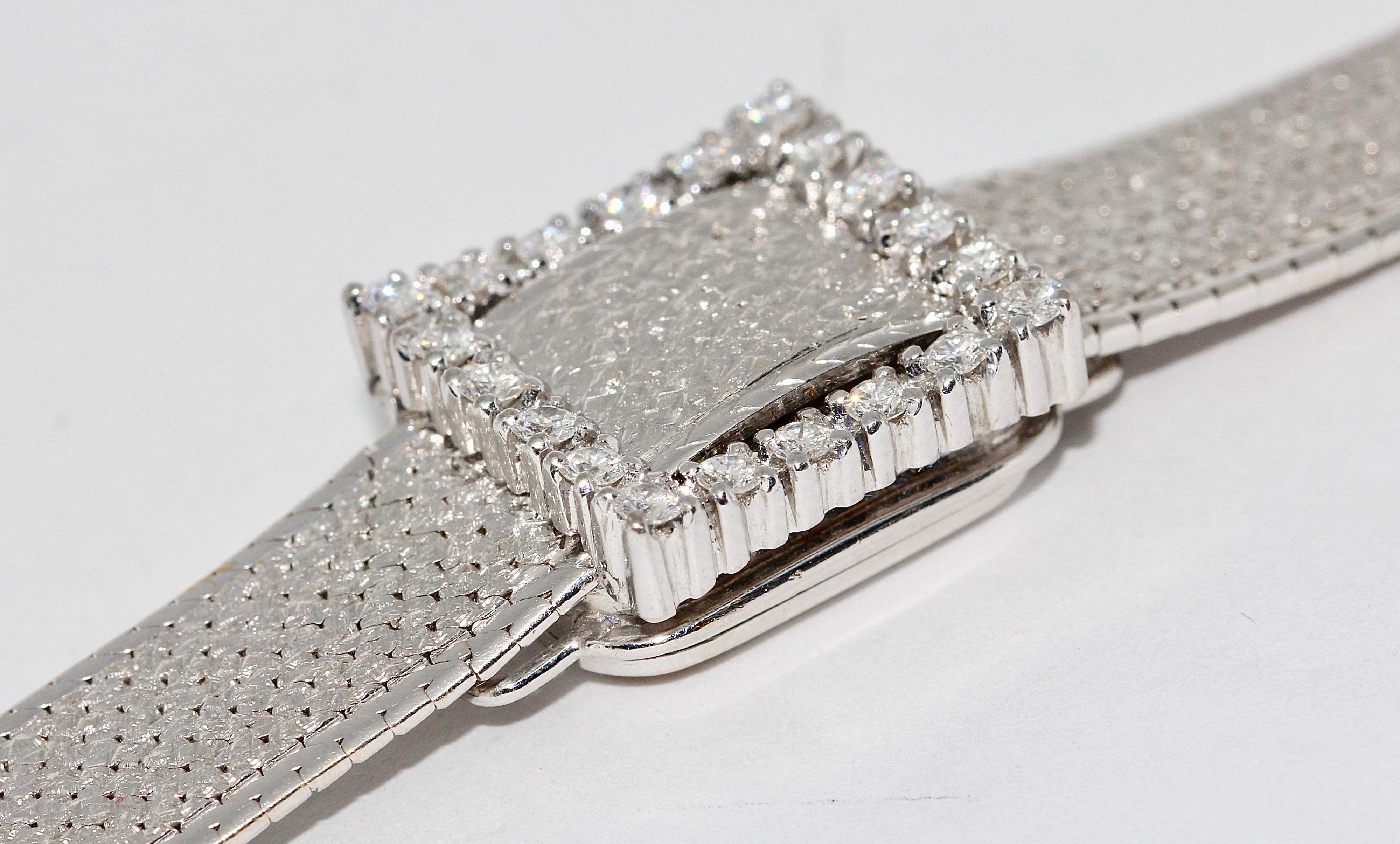 Montre-bracelet Rolex Precision pour femmes:: or blanc 18 carats:: avec diamants 5