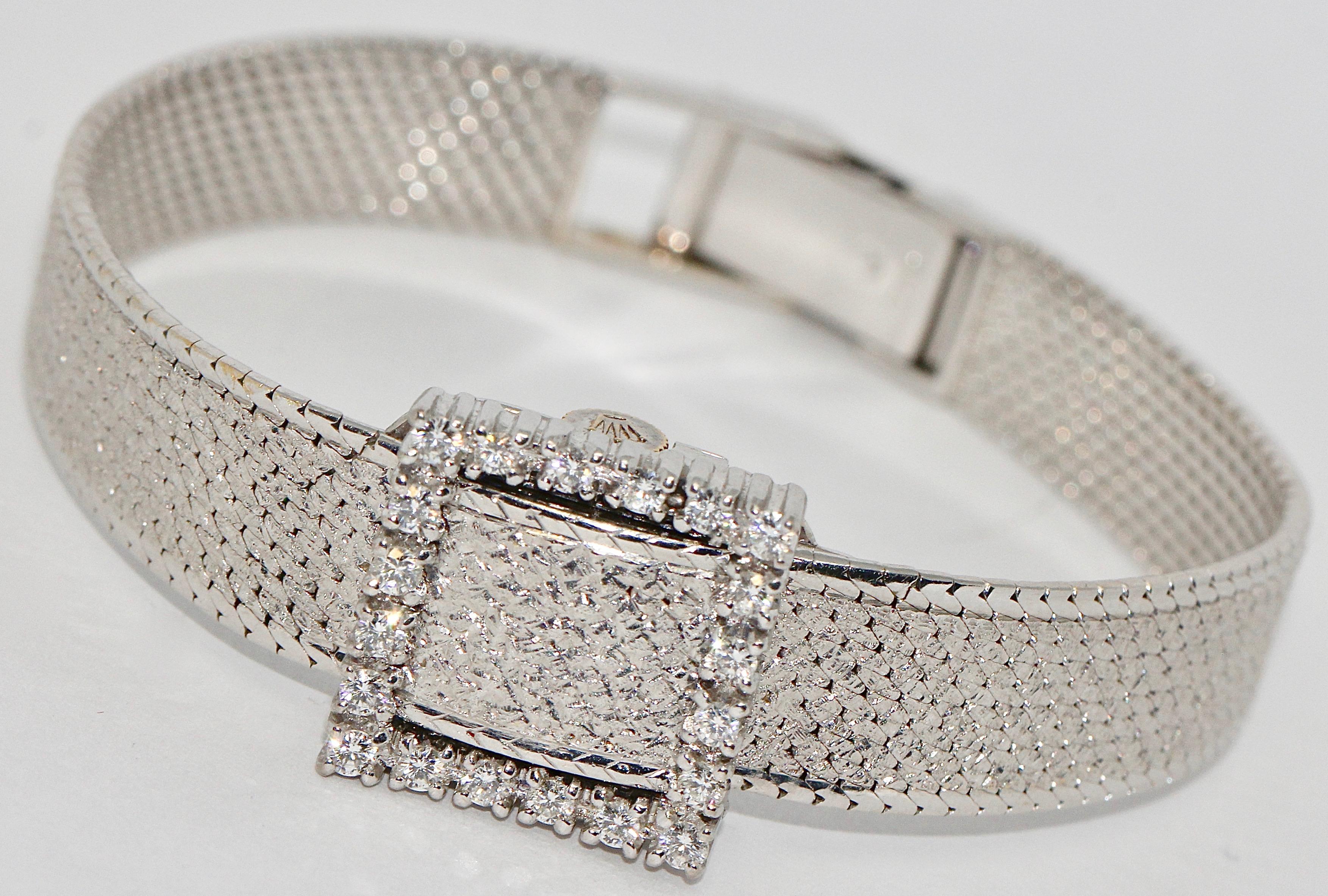 Montre-bracelet Rolex Precision pour femmes:: or blanc 18 carats:: avec diamants Bon état à Berlin, DE