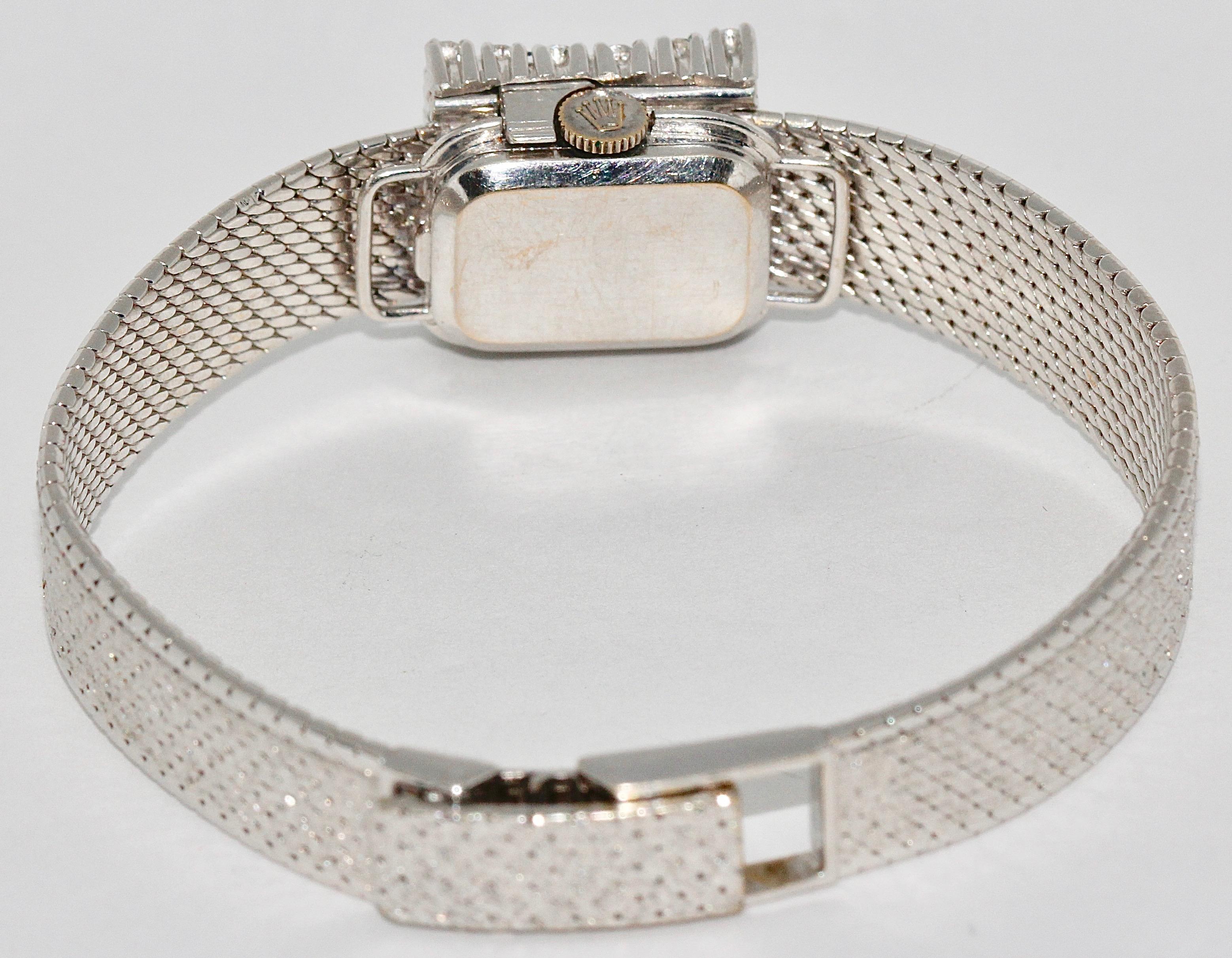 Montre-bracelet Rolex Precision pour femmes:: or blanc 18 carats:: avec diamants 2