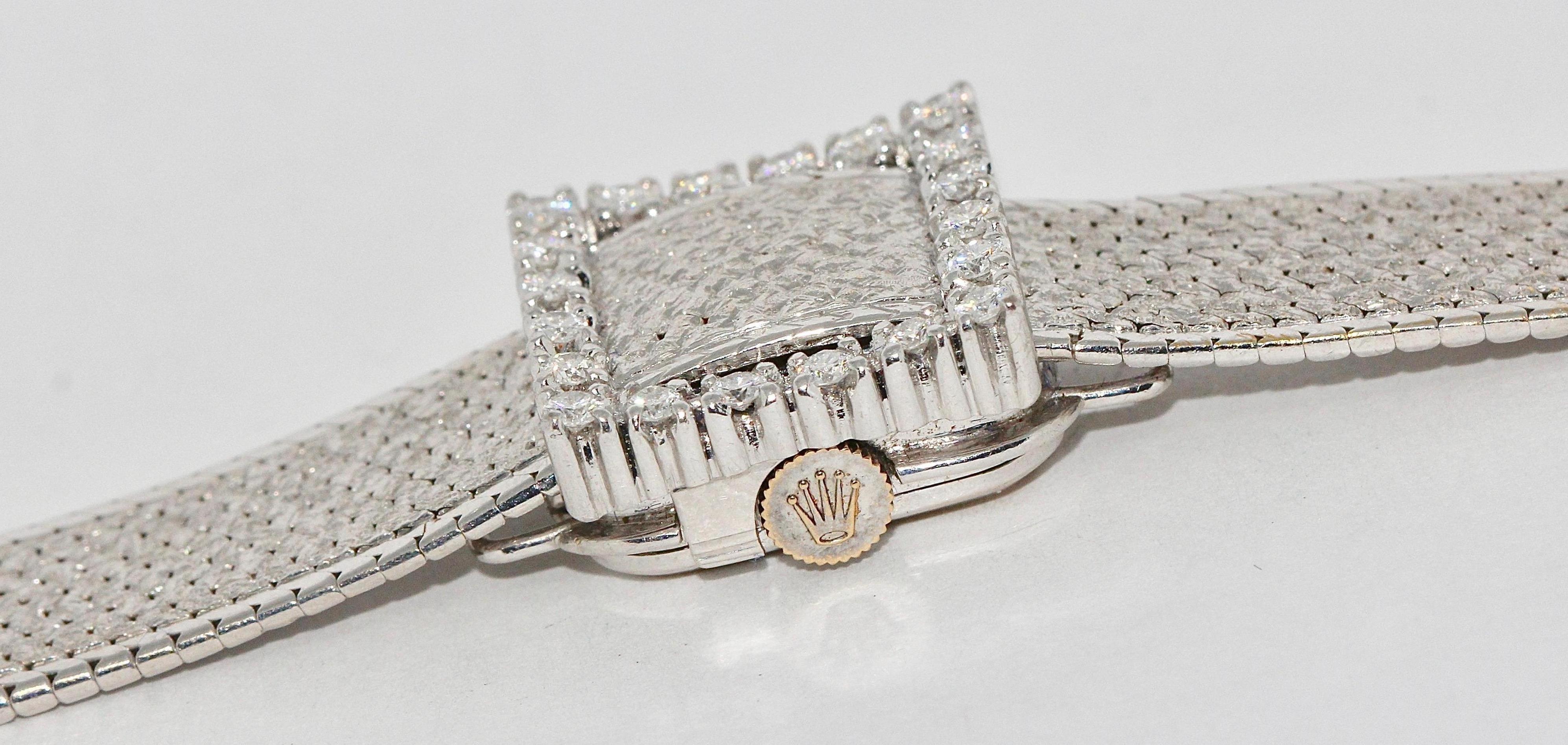 Rolex Precision Ladies Wristwatch, 18 Karat White Gold, with Diamonds 1